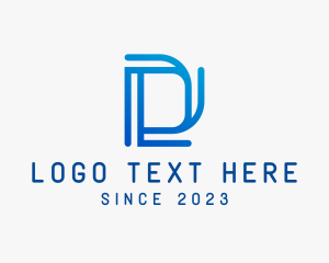 Digital Cyber Technology Letter D  logo