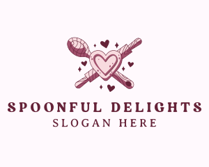 Spoon Roller Pin Baking logo design