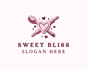 Spoon Roller Pin Baking logo design