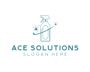 Cleaning Bottle Spray logo design