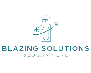 Cleaning Bottle Spray logo design