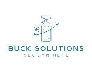 Cleaning Bottle Spray logo design