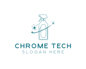 Cleaning Bottle Spray logo design