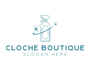 Cleaning Bottle Spray logo design