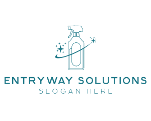 Cleaning Bottle Spray logo design