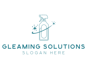 Cleaning Bottle Spray logo design