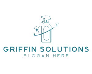 Cleaning Bottle Spray logo design