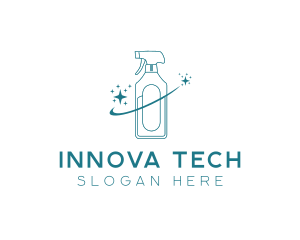 Cleaning Bottle Spray logo design