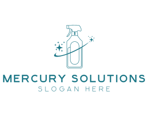 Cleaning Bottle Spray logo design