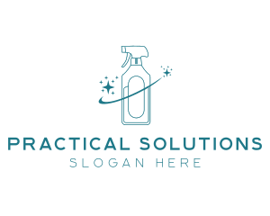 Cleaning Bottle Spray logo design