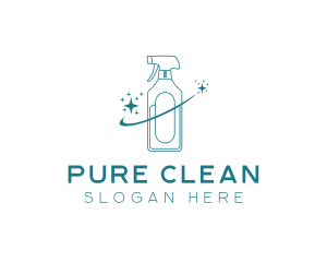 Cleaning Bottle Spray logo design