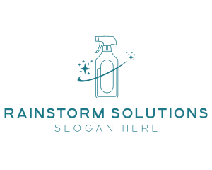 Cleaning Bottle Spray logo design