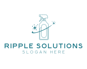 Cleaning Bottle Spray logo design