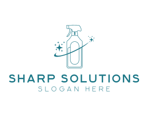 Cleaning Bottle Spray logo design