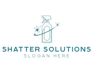 Cleaning Bottle Spray logo design