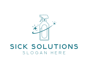 Cleaning Bottle Spray logo design