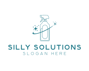 Cleaning Bottle Spray logo design