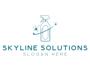 Cleaning Bottle Spray logo design