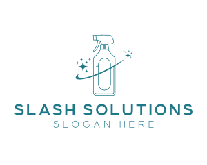 Cleaning Bottle Spray logo design