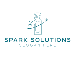 Cleaning Bottle Spray logo design