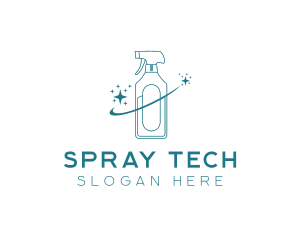 Cleaning Bottle Spray logo design