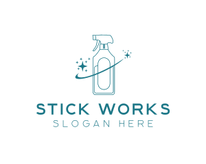 Cleaning Bottle Spray logo design