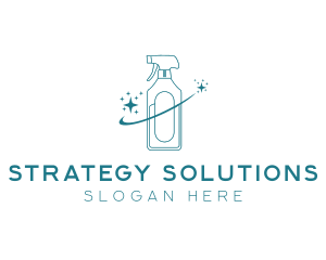 Cleaning Bottle Spray logo design