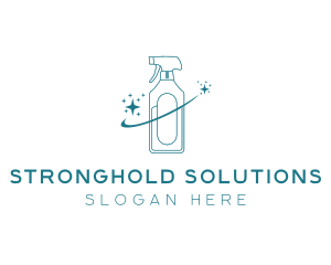 Cleaning Bottle Spray logo design