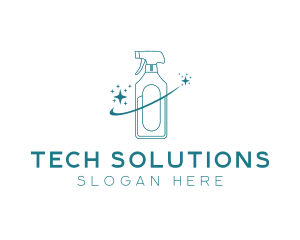 Cleaning Bottle Spray logo design