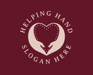 Heart Hand Support logo design