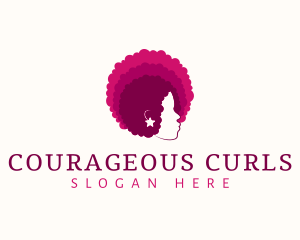 Woman Afro Hairstyle logo design