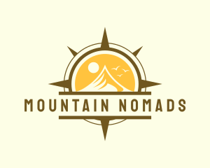 Outdoor Mountain Compass logo design