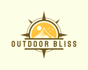 Outdoor Mountain Compass logo design