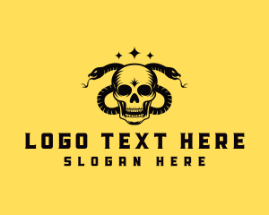 Skull Snake Tattoo logo