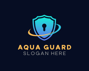 Shield Keyhole Guard logo design