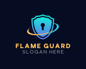 Shield Keyhole Guard logo design