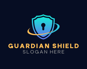 Shield Keyhole Guard logo design