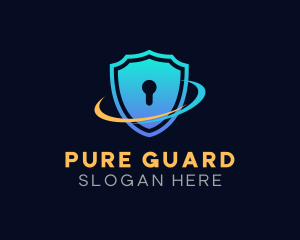 Shield Keyhole Guard logo design