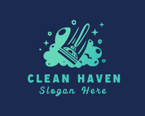 Cleaning Sanitation Plunger logo design