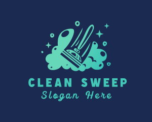 Cleaning Sanitation Plunger logo design