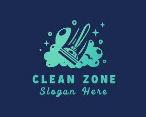 Cleaning Sanitation Plunger logo design