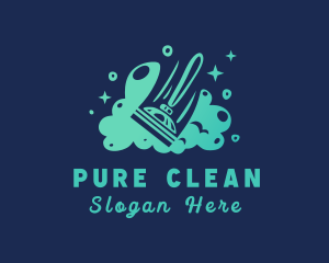 Cleaning Sanitation Plunger logo design