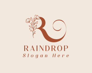 Elegant Floral Letter R logo design