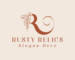 Elegant Floral Letter R logo design