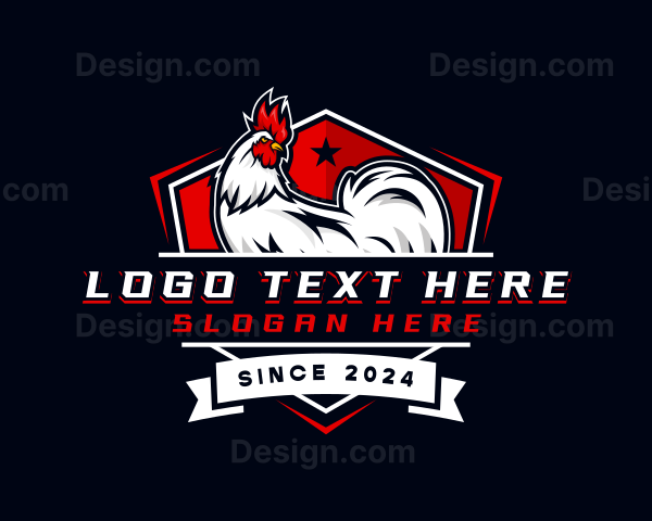 Shield Rooster Cockfight Logo