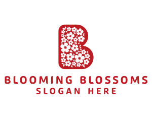 Floral Letter B Flowers logo design