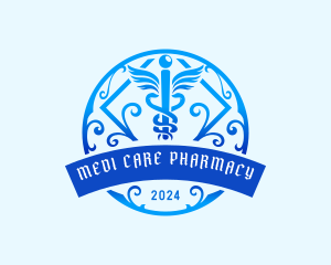 Pharmacy Medical Caduceus logo design