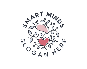 Mental Health Heart Mind logo design