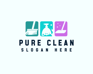 Housekeeper Sanitary Cleaning logo design