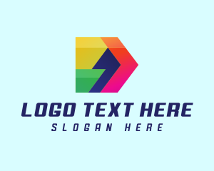 Colorful Comma Arrow logo